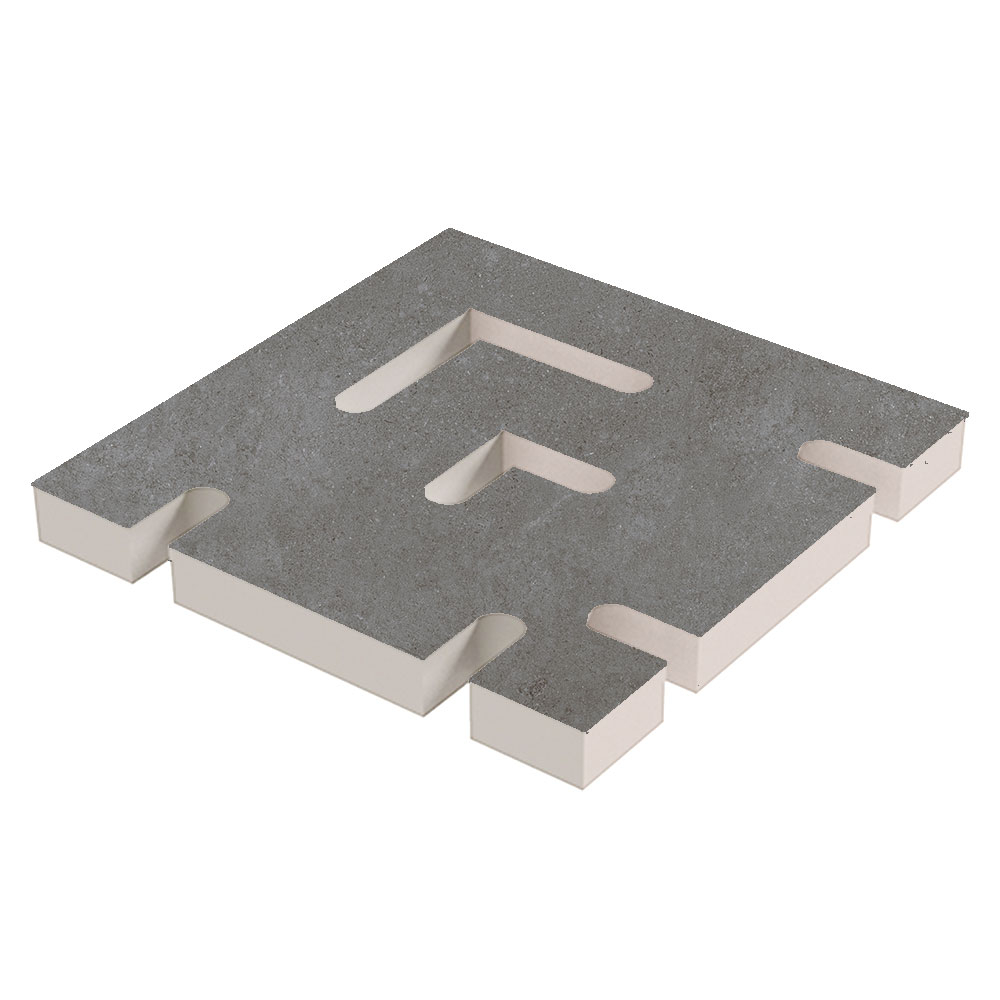 Ristflis Hjørne Stonehenge Mørk grå Matt 20x20 cm Tykkelse 20 mm