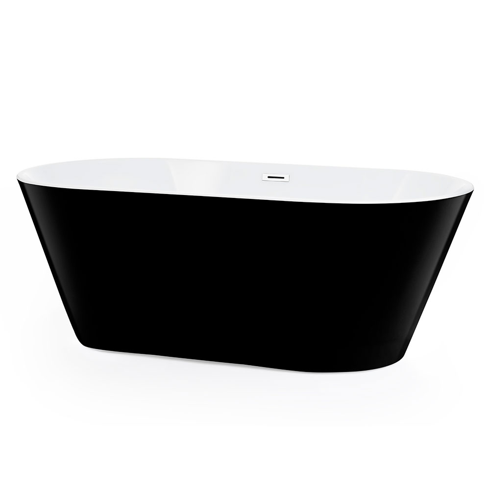 Badekar Luna Svart Blank 180x80 cm