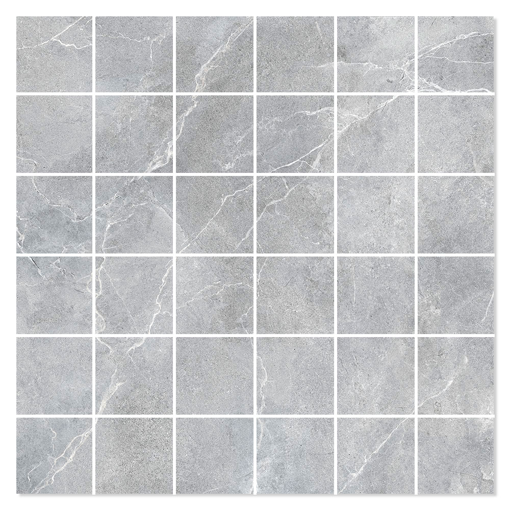 Marmor Mosaikkflis Emperador Premium Grå Polert 30x30 (5x5) cm