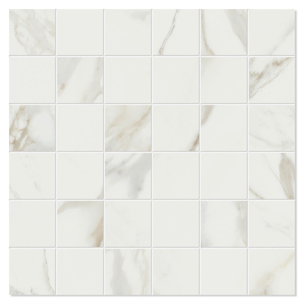 Unicomstarker Marmor Mosaikkflis Calacatta Gold Matt-Sateng 30x30 (5x5) cm
