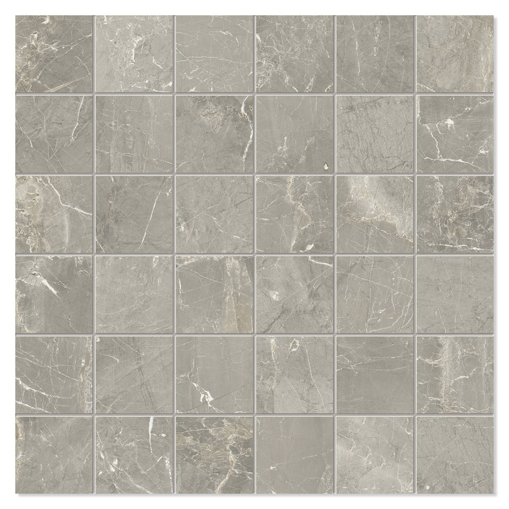 Unicomstarker Marmor Mosaikkflis Grey Matt-Sateng 30x30 (5x5) cm