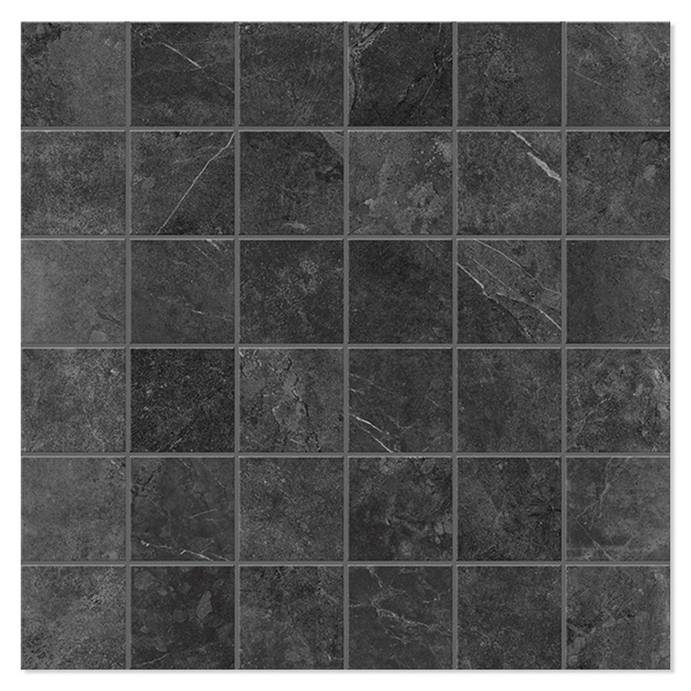 Unicomstarker Marmor Mosaikkflis Graphite Matt 30x30 (5x5) cm