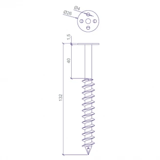 Festeskrue for Utendørsflis Fliskryss 130 mm (50 st)