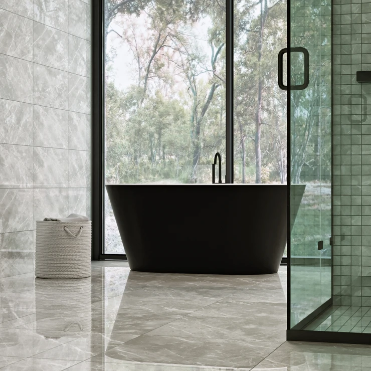 Badekar Luna Svart Matt 150x70 cm med Krom Overløp