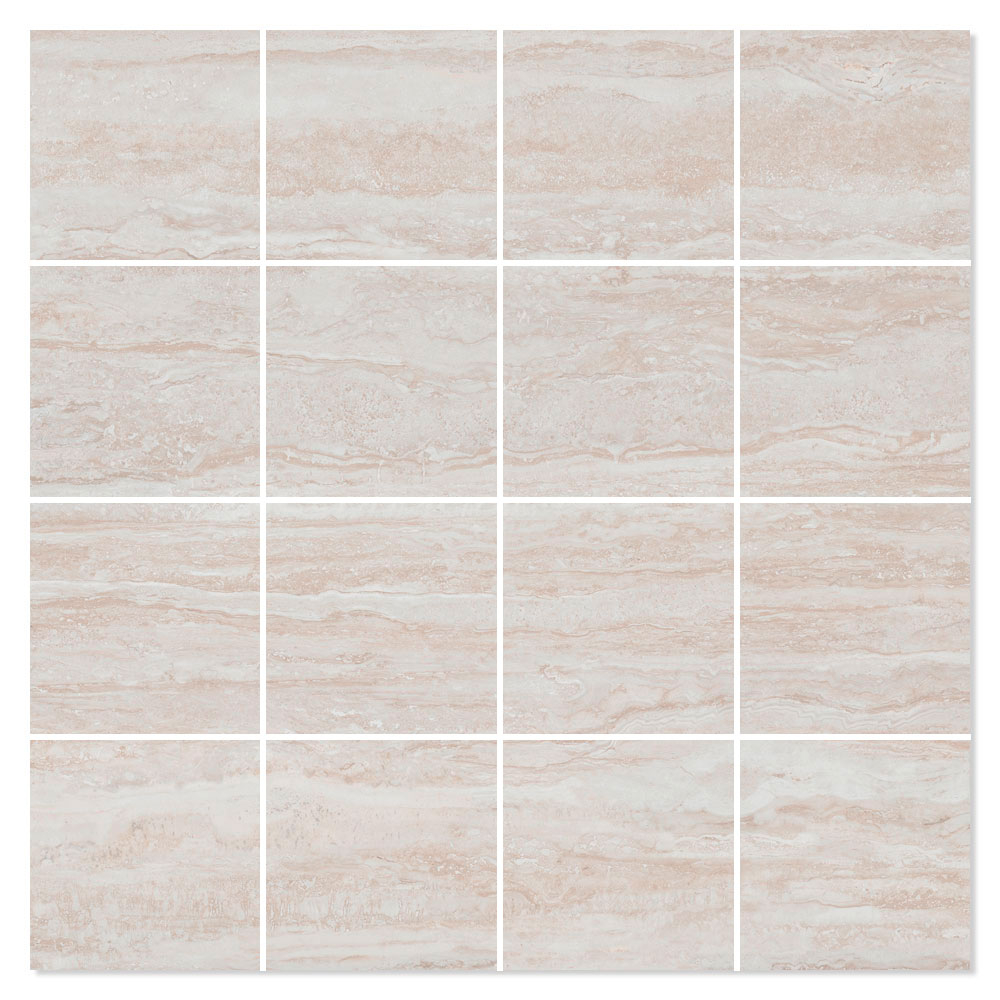 Mosaikkflis Travertino Ivory Blank 30x30 (7x7) cm