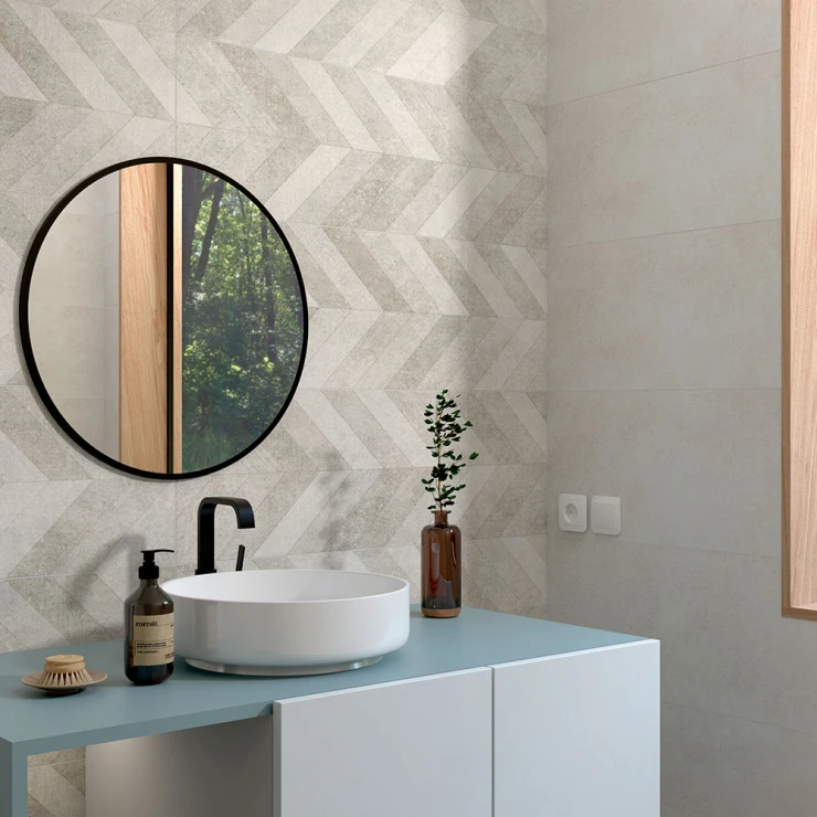 Veggflis Earthstone Beige Mix Matt Relieff 30x90 cm
