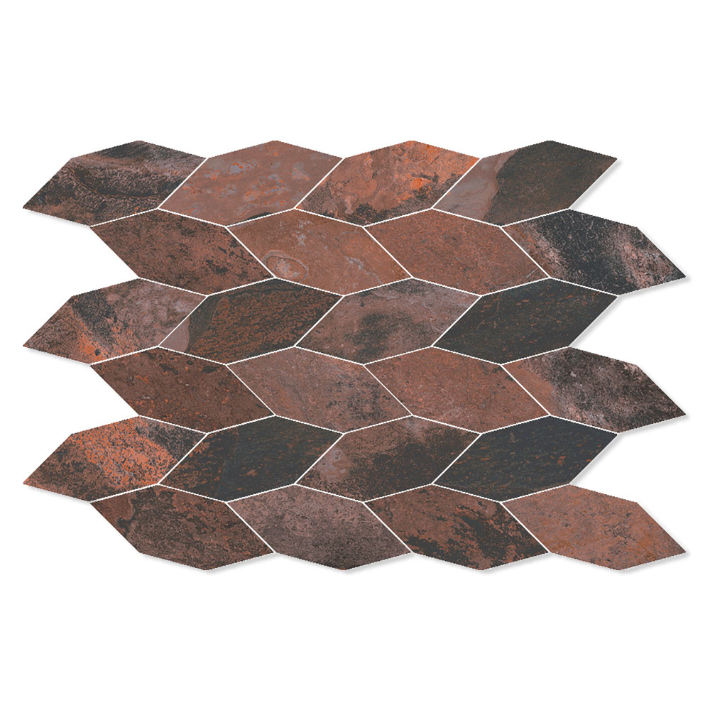 Mosaikkflis Homeslate Bronse Halvpolert 29x38 cm