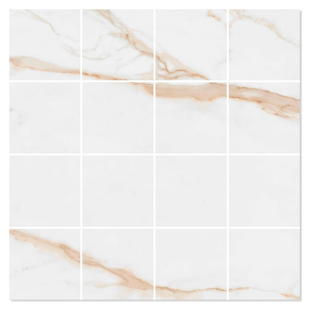 Marmor Mosaikkflis Vilalba Gull Matt 30x30 (7x7) cm