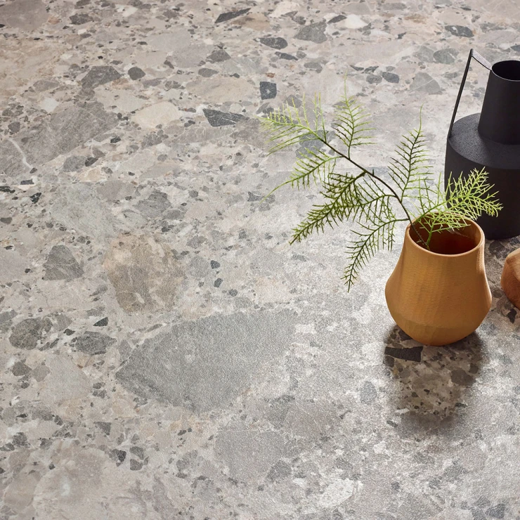 Gulvflis Stay Terrazzo Grå Matt 60x120 cm