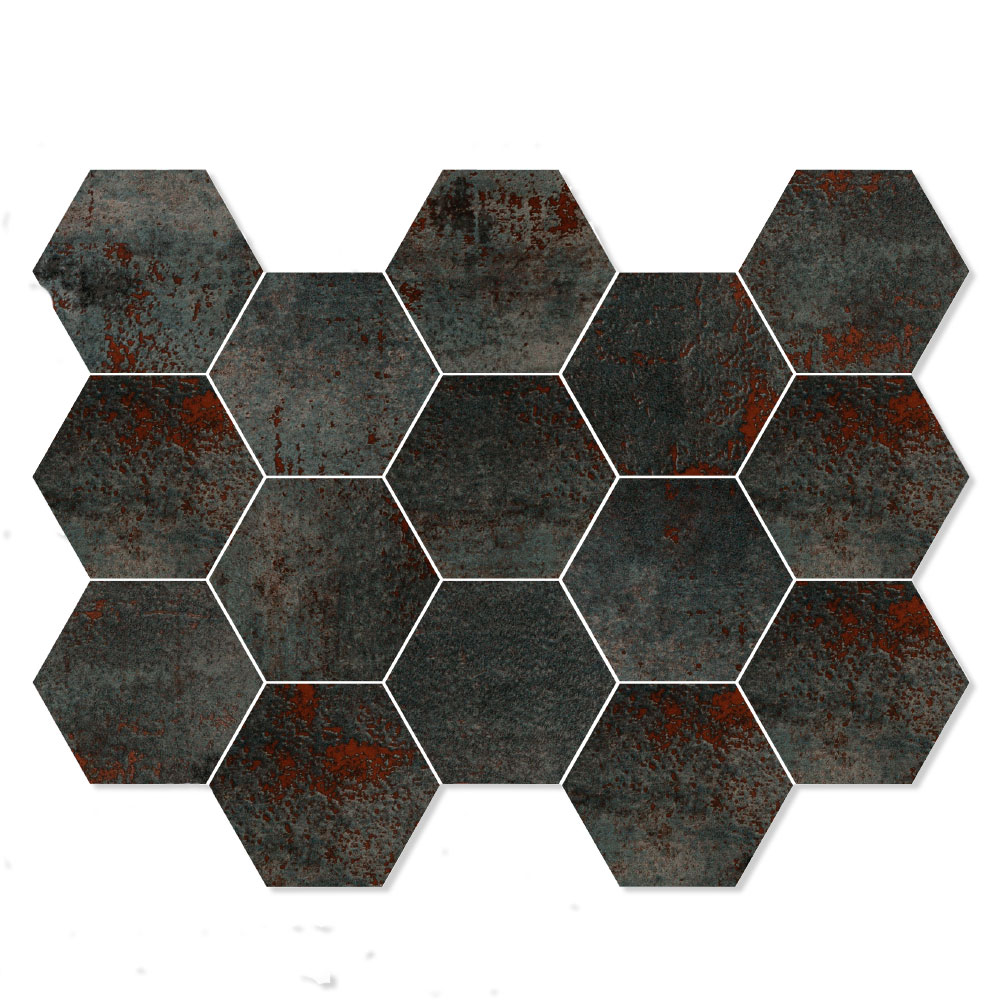Mosaikk Gulvflis Metalic Svart Matt 33x23 cm