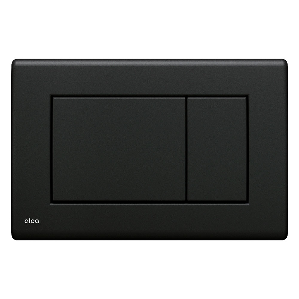 Spyleknapp Alca Basic Kvadrat Svart Matt
