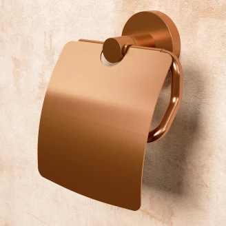 Toalettpapirholder med Lokk <strong>Oslo</strong>  Rosa-Kobber Matt
