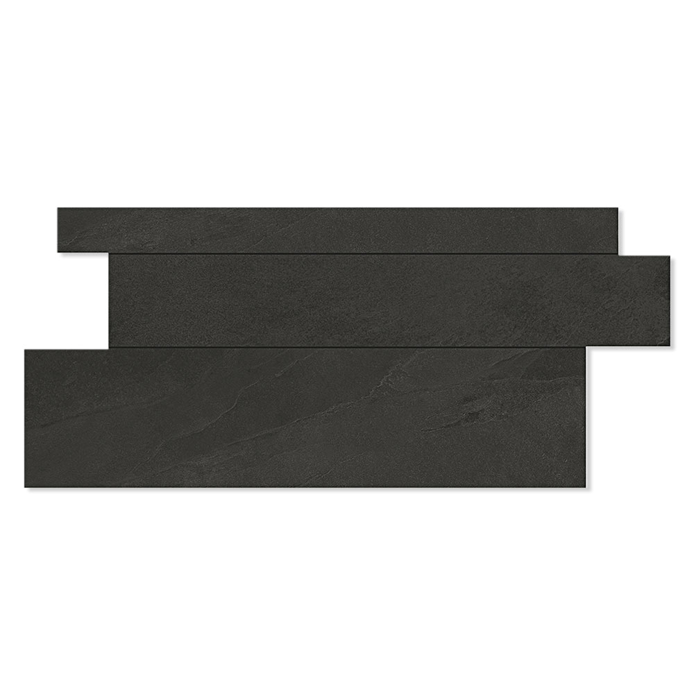 Unicomstarker Dekor Veggflis Brazilian Slate Dekor Rail Black Matt 30x60 cm