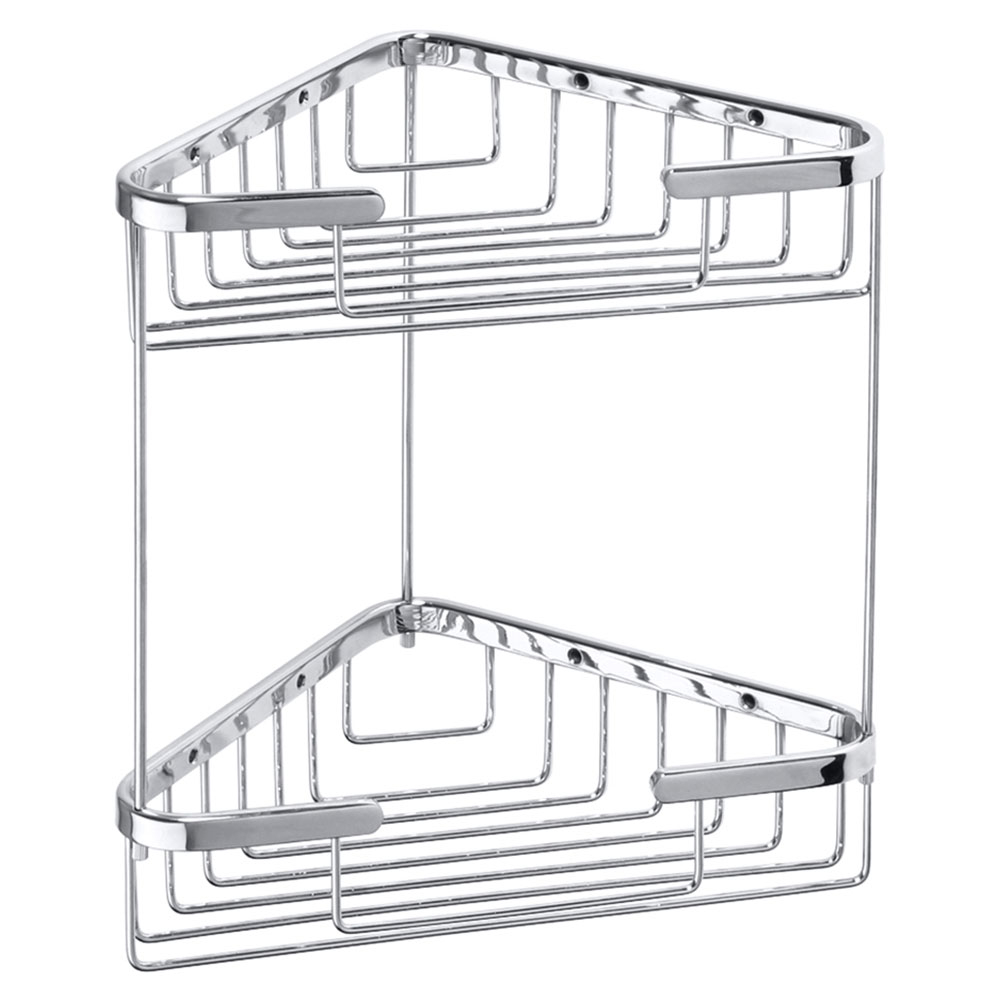 Dobbel Dusjkurv Line Hjørne Krom Blank 26 cm