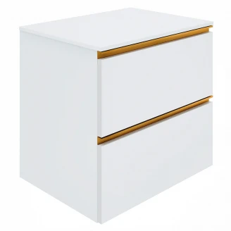 Underskab Guld <strong>Luna</strong>  Hvid Mat 60 cm med Bordplade