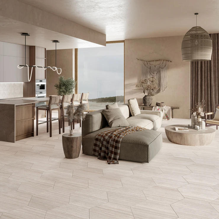 Gulvflis Spark Beige Matt-Sateng 49x56 cm