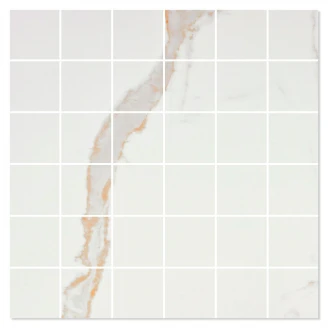 Marmor Mosaikkflis <strong>Serenity</strong>  Hvit Polert 30x30 (5x5) cm