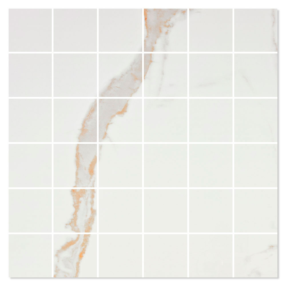 Marmor Mosaikkflis Serenity Hvit Polert 30x30 (5x5) cm