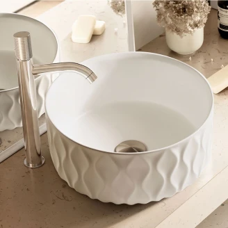 Bathco Servant Sand Waves Metallic Hvit 36 cm