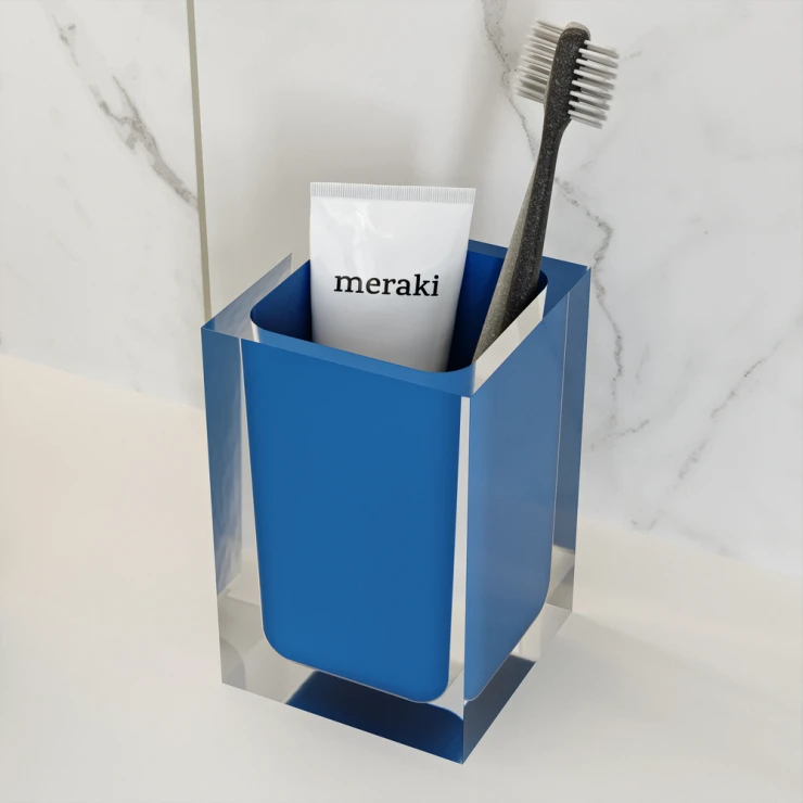 Tannbørsteholder Frost Blå Blank