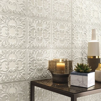 Veggflis <strong>Tin Tile</strong>  Pearl Blank 44x44 cm