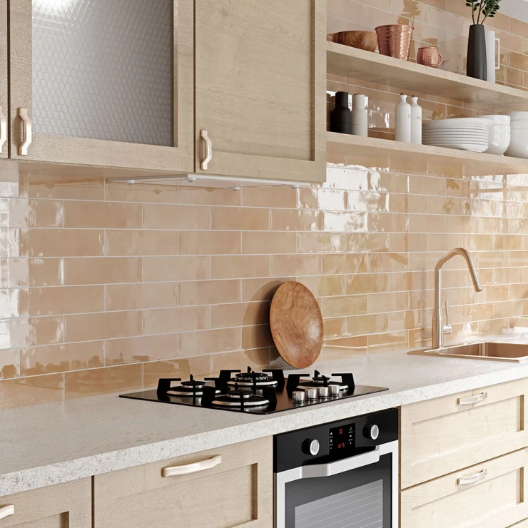 Veggflis Rhythmic Beige Blank 8x30 cm