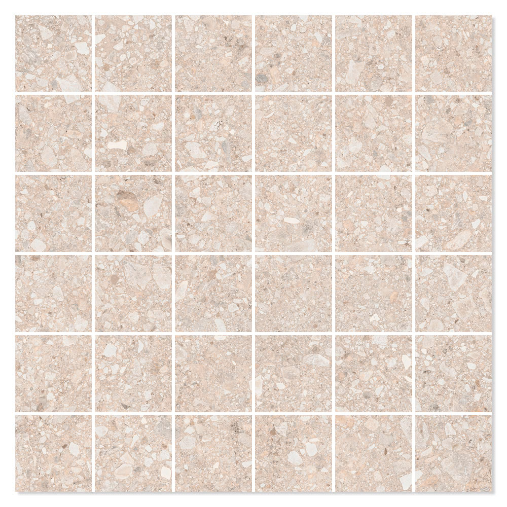 Mosaikkflis Terrazzo Italia Beige Matt 30x30 (5x5) cm