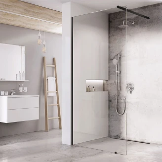 Ravak Dusjvegg <strong>Walk In Wall</strong>  Svart 8 mm 120x200 cm + Profilpakke
