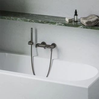 Ravak Dusjsett med Badekarbatteri Eleganta Grå Matt