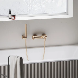 Ravak Dusjsett med Badekarbatteri Eleganta Roségull Matt