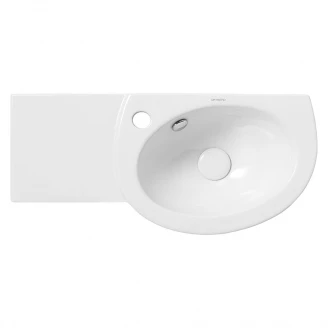 Servant med Handdukshängare Oval <strong>Rhea</strong>  Hvit Blank 63 cm