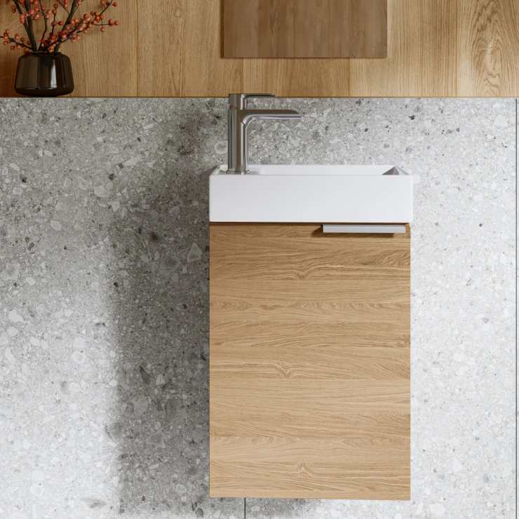 Servantsskåp Kub Tre Sonoma Oak Matt med Servant 40 cm