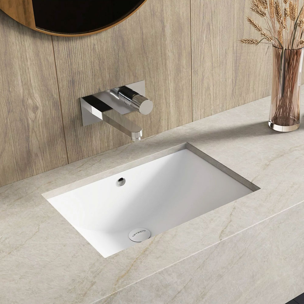 Servant Kontur Rektangulær Hvit Blank 46.5 cm