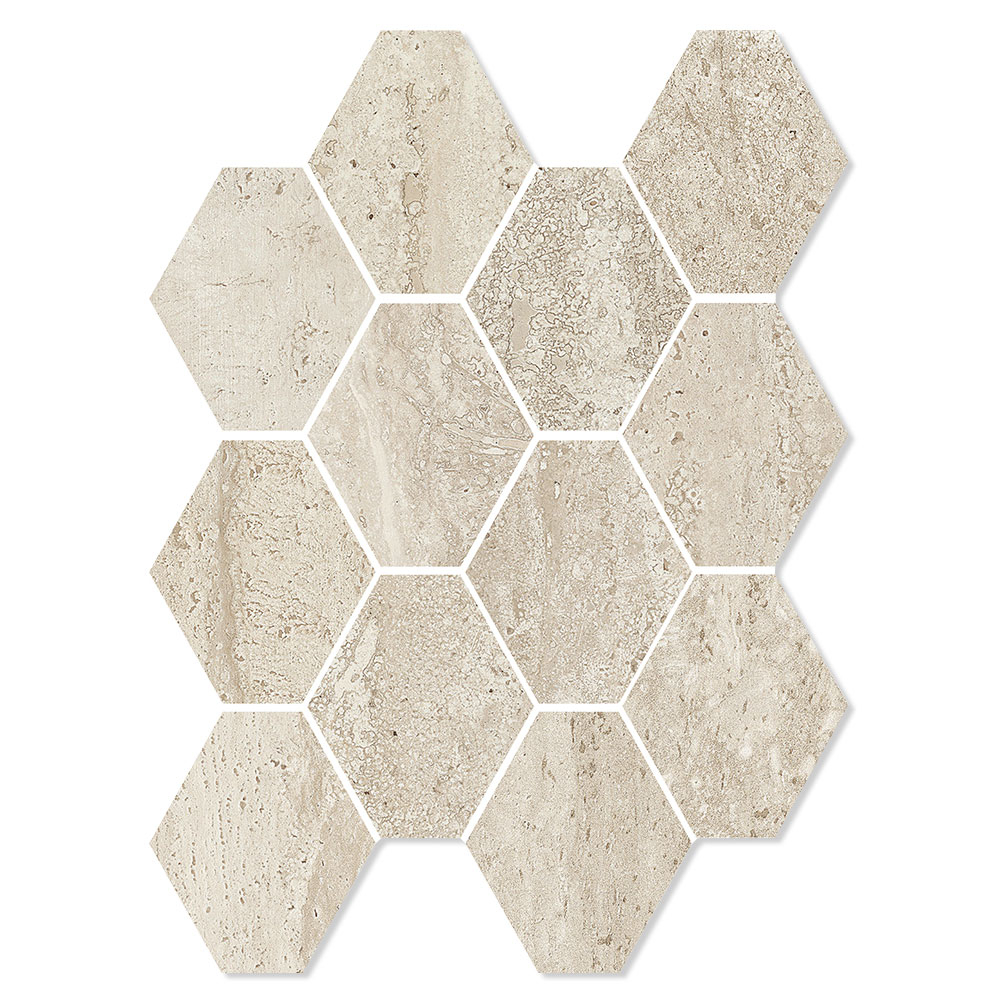 Unicomstarker Sekskant Mosaikk Gulvflis Tibur Stone Avena Matt 25x34 (9.7x11.2) cm