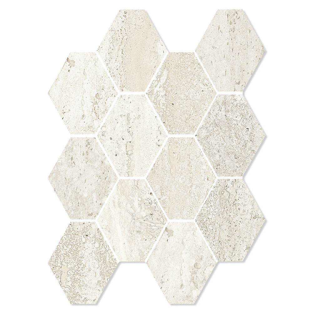 Unicomstarker Sekskant Mosaikk Gulvflis Tibur Stone Opale Matt 25x34 (9.7x11.2) cm
