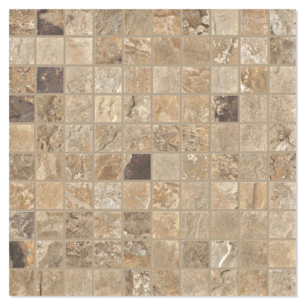 Unicomstarker Mosaikkflis Natural Slate Autumn Matt 31x31 (3x3) cm