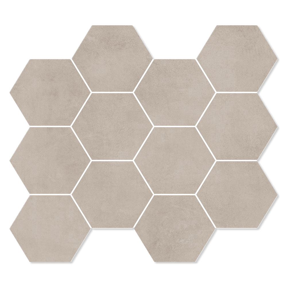 Unicomstarker Sekskant Mosaikk Gulvflis Living Sabbia Matt 30x34 (9.7x11.2) cm