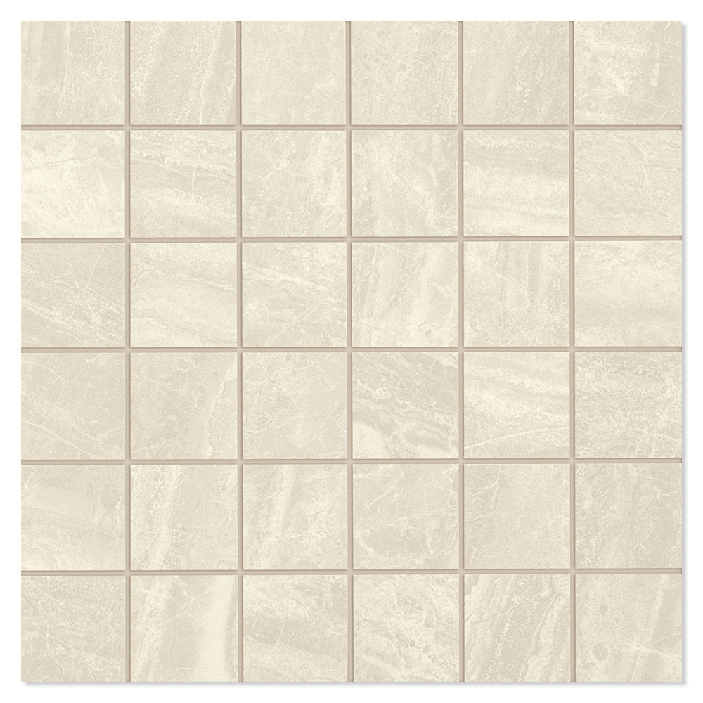 Unicomstarker Marmor Mosaikkflis Ivory Polert 30x30 (5x5) cm
