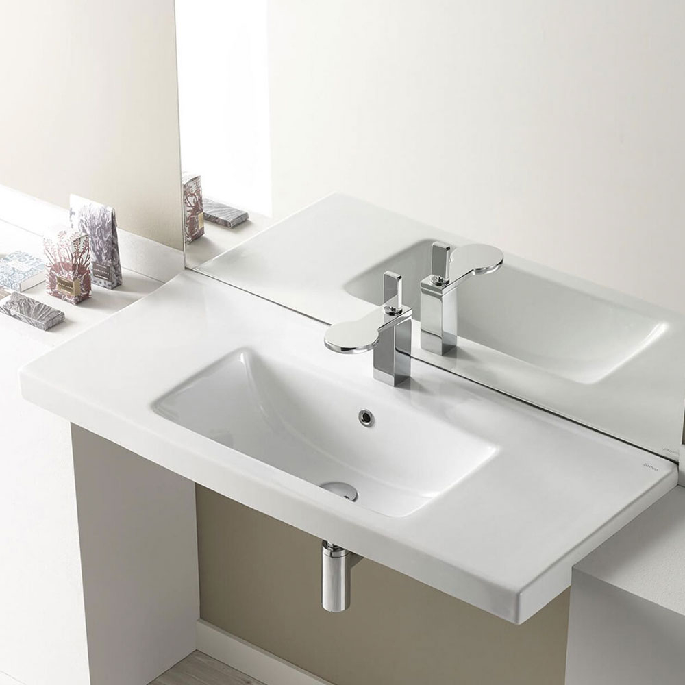 Bathco Servant Rectangular Praga Hvit Blank 83 cm