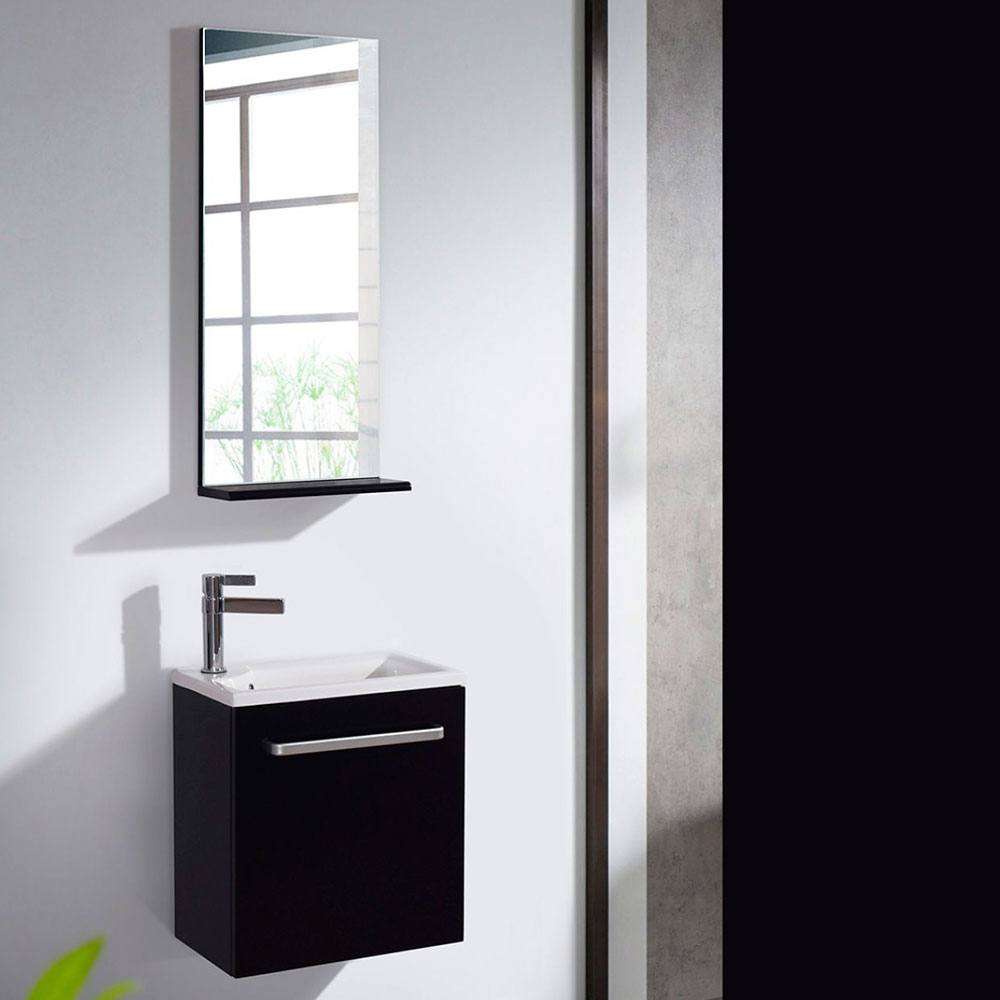 Bathco Servantskap Complements Niza Svart med Servant & Speglar