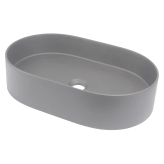 Servant Oval <strong>Silia</strong> Grå Metallic Matt 55x35 cm