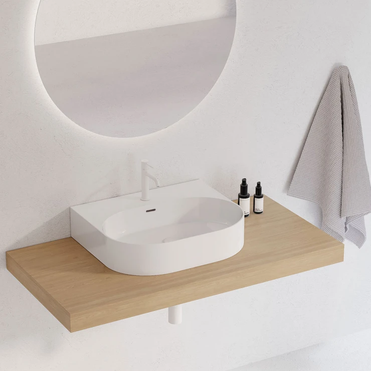 Ravak Väggmonterad Servant Ceramic Slim Oval Hvit Blank 55 cm