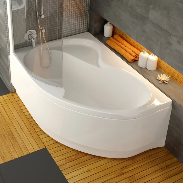 Ravak Panel Rosa II Venstre Hvit 160 cm + Installasjonssett