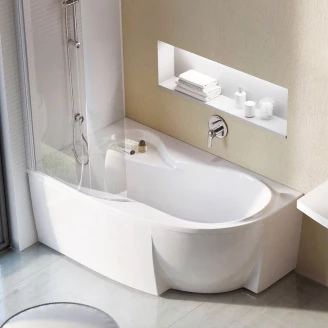 Ravak Panel Rosa 95 Venstre Hvit 150 cm + Installasjonssett