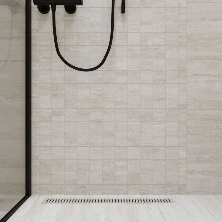 Mosaikkflis Travertino Ivory Matt 30x30 (7x7) cm