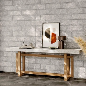 Veggflis <strong>Halo</strong>  Grå Matt Relieff 15x45 cm