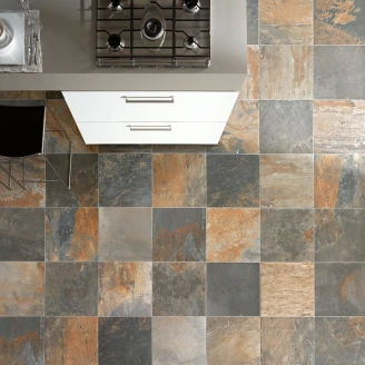 Unicomstarker Gulvflis <strong>Natural Slate</strong>  Multicolor Matt 15x15 cm