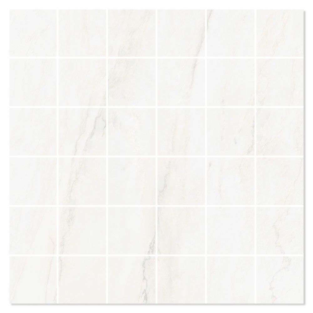 Marmor Mosaikkflis Opulent Hvit Matt 30x30 (5x5) cm