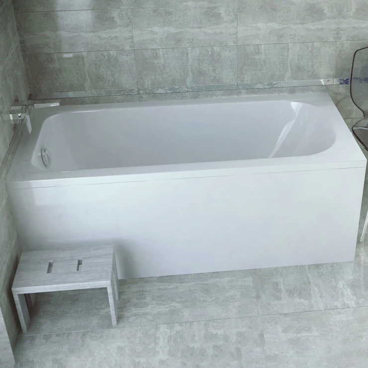 Badekar Norrfors Hvit Blank 140 cm (Uten Panel & Avlopp)