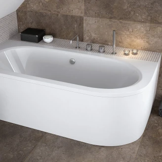 Badekar <strong>Solhaga</strong>  Hvit Blank Venstre 170 cm (Uten Panel & Avlopp)